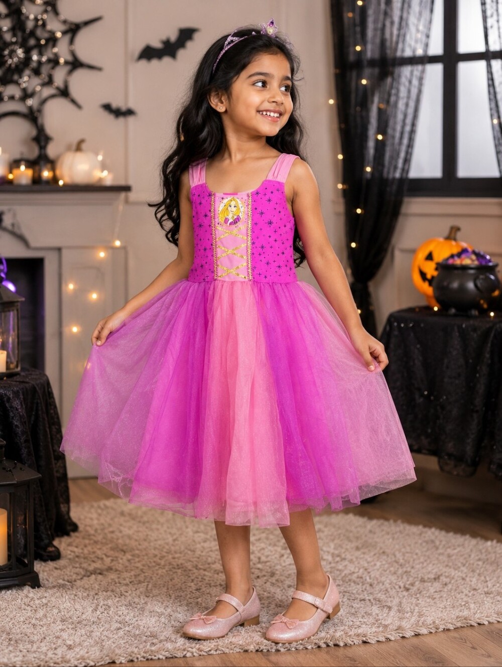 Disney Princess Rapunzel Tangled Pink Tutu Dress Girls Size 6X Costume